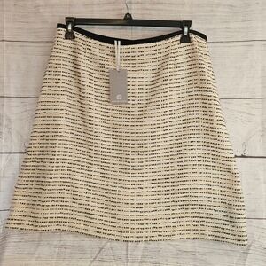 Preston & York Size 14 Au-gusty Day Maude Tweed Skirt Cream/Tan/Black NWT 1058